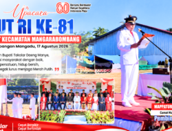Camat Marbo Mappaturung Jadi Pembina Upacara Tingkat Kecamatan di Lapangan Mangadu