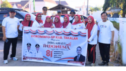 Semarak HUT RI ke-81, Diskominfo-SP Takalar Kibarkan Semangat Merah Putih di Jalan Santai 